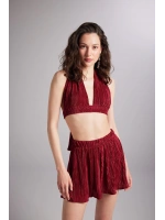 Beli Lastikli Bağlamalı Comfy Büstiyer Bordo