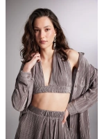 Beli Lastikli Bağlamalı Comfy Büstiyer Vizon