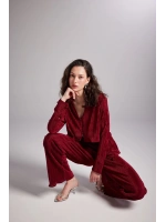 Beli Lastikli Esnek Comfy Pantolon Bordo