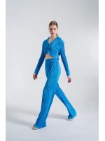 Beli Lastikli Esnek Comfy Pantolon Mavi
