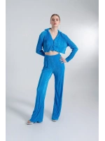 Beli Lastikli Esnek Comfy Pantolon Mavi
