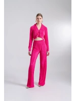 Beli Lastikli Esnek Comfy Pantolon Pembe