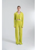 Beli Lastikli Esnek Comfy Pantolon Yeşil
