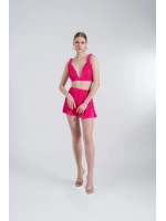 Beli Lastikli Mini Comfy Şort Pembe
