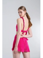 Beli Lastikli Mini Comfy Şort Pembe