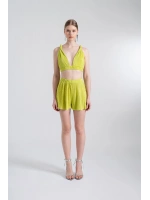Beli Lastikli Mini Comfy Şort Yeşil