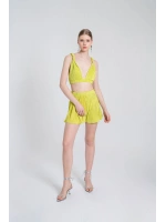 Beli Lastikli Mini Comfy Şort Yeşil