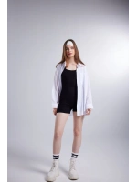 Cepli Oversize Kesim Lovesize Gömlek Beyaz