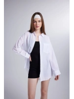 Cepli Oversize Kesim Lovesize Gömlek Beyaz
