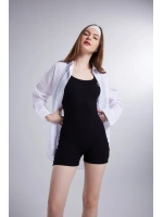 Cepli Oversize Kesim Lovesize Gömlek Beyaz