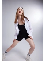 Cepli Oversize Kesim Lovesize Gömlek Beyaz