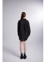 Cepli Oversize Kesim Lovesize Gömlek Siyah