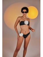 Çıkarılabilir Çiçek Detaylı Premium Sleek Bikini Altı Siyah