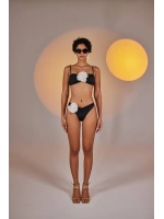 Çıkarılabilir Çiçek Detaylı Premium Sleek Bikini Altı Siyah