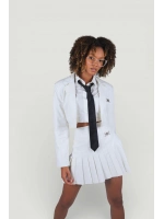 Crop Model Astarlı College Ceket Ekru