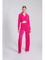 Crop Model Düğme Kapamalı Comfy Crop Gömlek Pembe