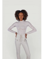 Drape Detaylı Yarım Balıkçı Draped Bluz Ekru