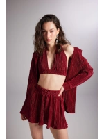 Düğme Kapamalı Comfy Oversize Gömlek Bordo