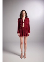 Düğme Kapamalı Comfy Oversize Gömlek Bordo