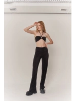 Kadın Siyah Crop Bağlamalı Cardy Bluz