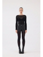 Kayık Yaka Ultra Soft Nikki Kaşmir Bluz Siyah