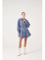Korse Görünümlü Mini Ashley Elbise Mavi