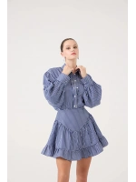 Korse Görünümlü Mini Ashley Elbise Mavi