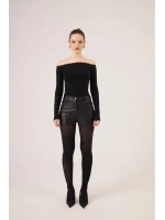 Madonna Yaka Dantelli Macy Kaşmir Bluz Siyah