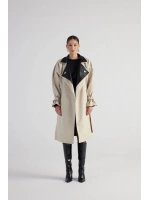 Maxi Boy Kemerli Cloak Trençkot Bej