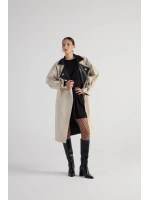 Maxi Boy Kemerli Cloak Trençkot Bej