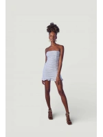 Mini Boy Straplez Drapeli Poplin Carla Elbise Beyaz