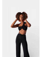 Omuz Detaylı Beatrice Crop Siyah