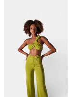 Omuz Detaylı Beatrice Crop Yeşil