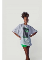 Oversize Baskılı Stalker T-Shirt Beyaz