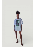 Oversize Baskılı Stalker T-Shirt Beyaz