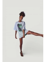 Oversize Baskılı Stalker T-Shirt Beyaz
