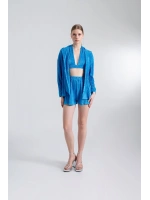 Oversize Düğme Kapamalı Comfy Oversize Gömlek Mavi