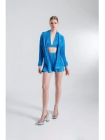 Oversize Düğme Kapamalı Comfy Oversize Gömlek Mavi