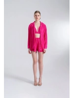 Oversize Düğme Kapamalı Comfy Oversize Gömlek Pembe
