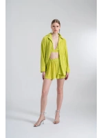 Oversize Düğme Kapamalı Comfy Oversize Gömlek Yeşil