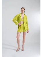 Oversize Düğme Kapamalı Comfy Oversize Gömlek Yeşil