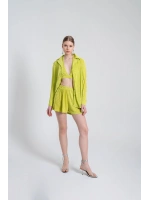 Oversize Düğme Kapamalı Comfy Oversize Gömlek Yeşil