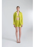 Oversize Düğme Kapamalı Comfy Oversize Gömlek Yeşil