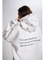 Oversize Kapüşonlu Unisex Eye Sweat Beyaz