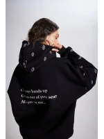 Oversize Kapüşonlu Unisex Eye Sweat Siyah