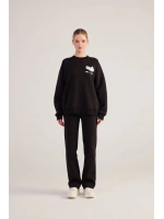 Oversize Kesin Unisex Ghosting Sweatshirt Siyah