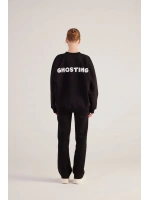 Oversize Kesin Unisex Ghosting Sweatshirt Siyah
