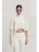 Pelerin Model Bena Bluz Beyaz