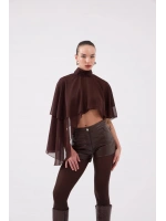 Pelerin Model Bena Bluz Kahve