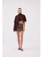 Pelerin Model Bena Bluz Kahve